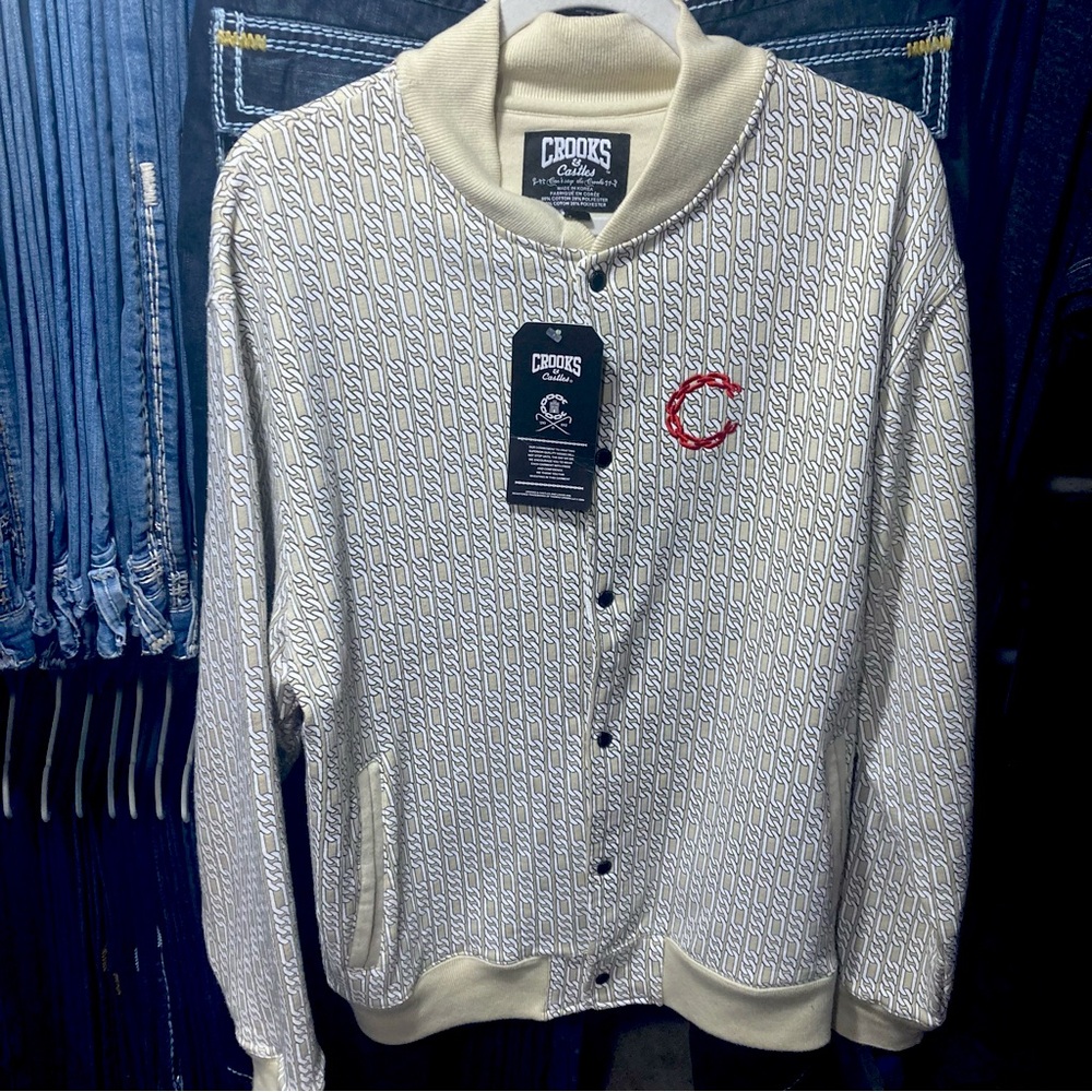 Rare! NWT! Crooks & Castles Figaro Chain AOP Lightweight Jacket size Medium